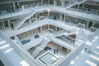 A photo by Gabriel Sollmann of the central atrium of the Library of Stuttgart